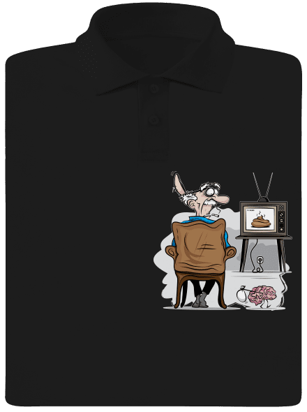 TV News férfi pólóingek Black