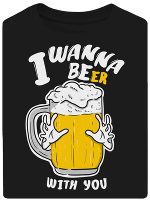 I wanna beer unisex túlméretezett póló Black