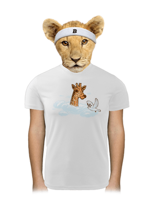 Zsiráf a felhőkben gyerek sport póló White