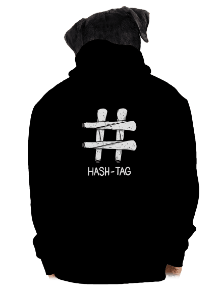 Hash tag cipzáras férfi pulóver Black