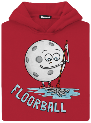 Floorball gyerek kenguruzsebes pulóver Fire Red