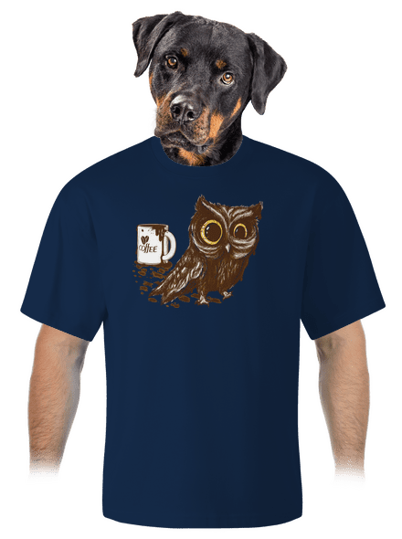 Koffeinfüggő bagoly unisex túlméretezett póló Midnight Blue