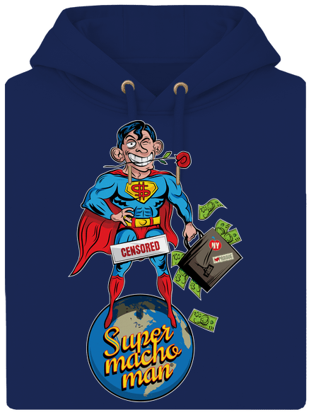 Supermachoman unisex prémium pulóver Navy