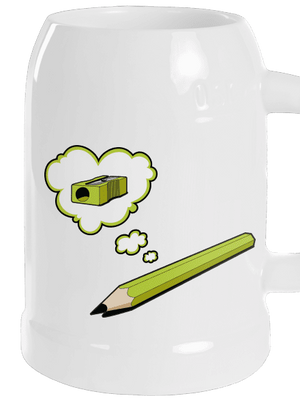 Ceruza és hegyező söröskorsó White