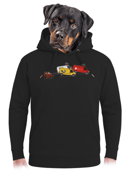 Mikulás rénszarvassal unisex prémium pulóver Dark Black