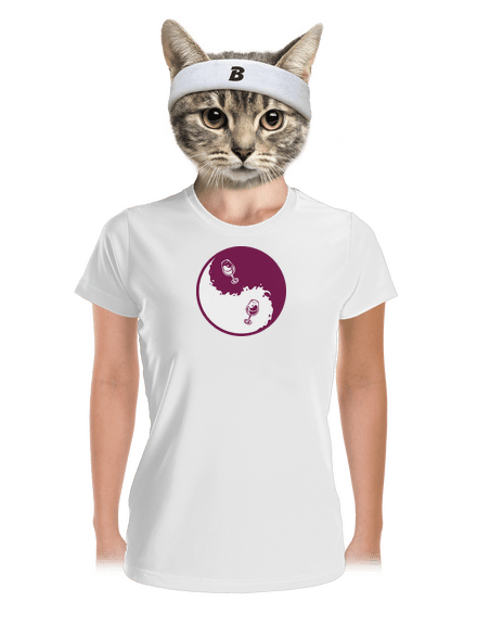 Yin Yang bor női sportpóló White