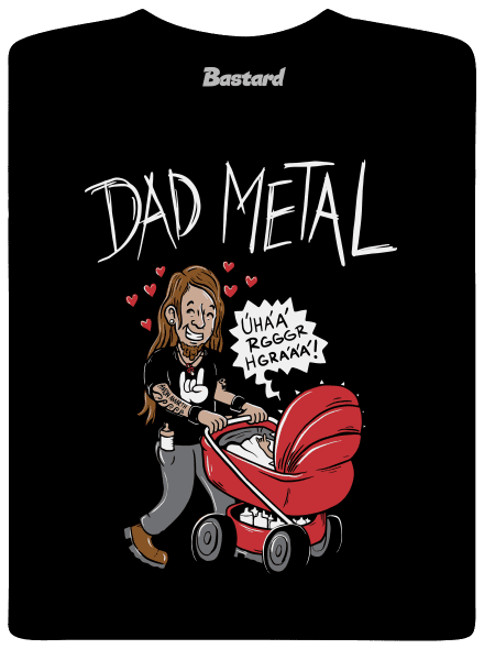 Dad metal férfi póló Black