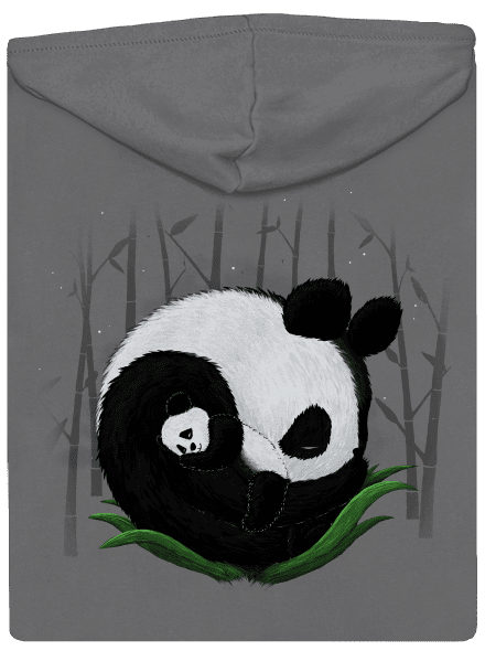 Két alvó panda cipzáras női pulóver Steel Gray
