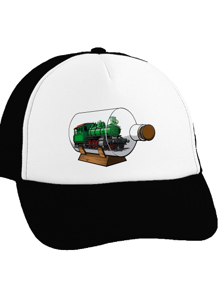Mozdony egy palackban teherautós sapka Black cap