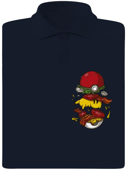 Pokémon burger férfi pólóingek Navy Mal
