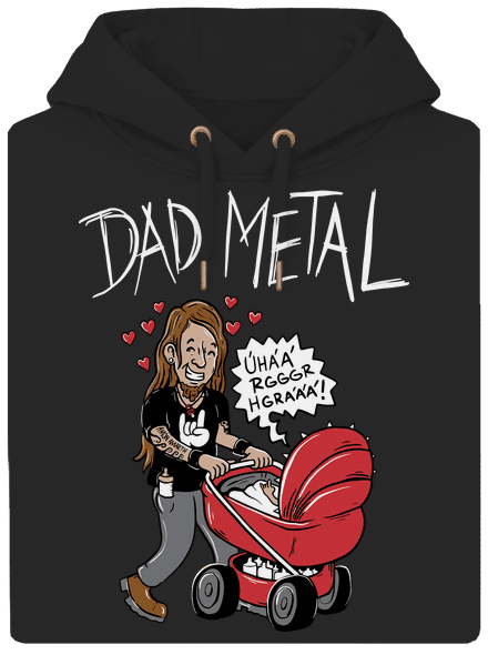 Dad metal unisex prémium pulóver Dark Black