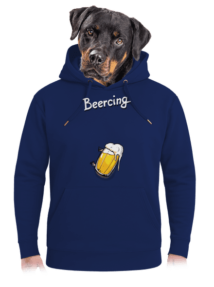 Beercing unisex prémium pulóver Navy