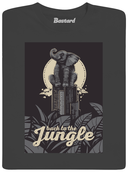 Back to the jungle férfi hosszú ujjú póló Dark Grey