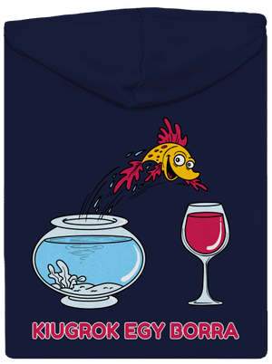 Kiugrok egy borra cipzáras férfi pulóver Navy