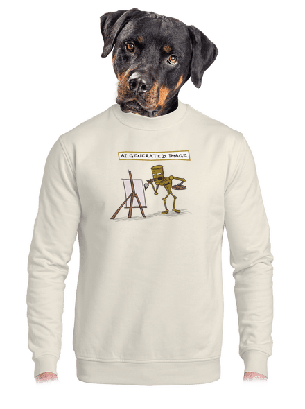 AI generated image unisex crewneck Off White