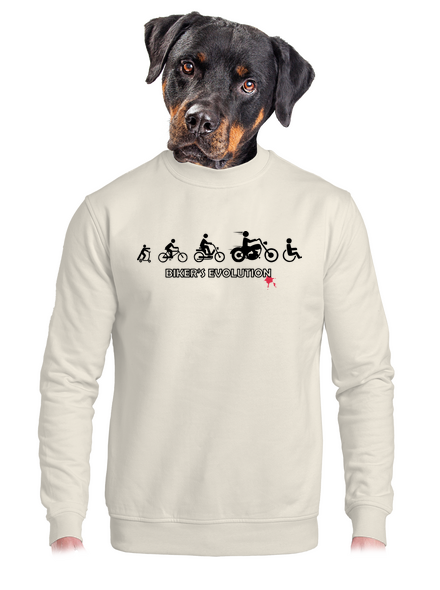 Bikers evolution unisex crewneck Off White