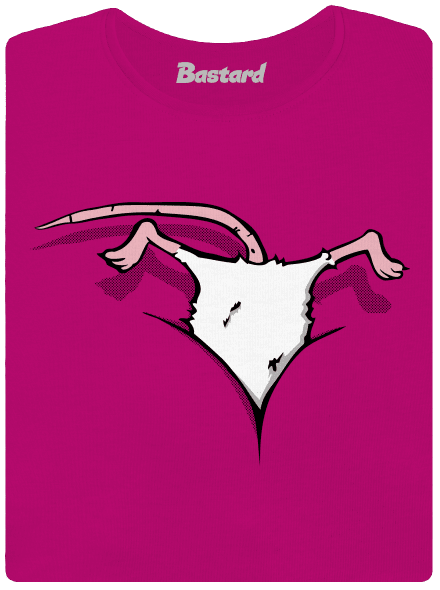 Egér a dekoltázsban női póló Fuchsia Red