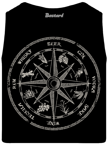Alkoholos iránytű férfi trikó Black
