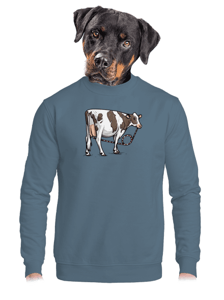 Cow drink unisex crewneck Nordic Blue