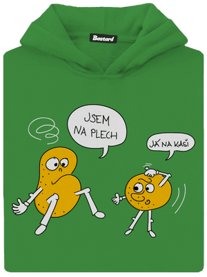 Részeg krumpli gyerek kenguruzsebes pulóver Kelly Green AWD