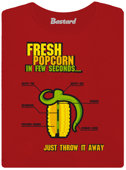 Popcorn grenade prémium női póló Red Mal