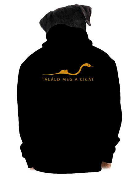 Találd meg a cicát cipzáras férfi pulóver Black