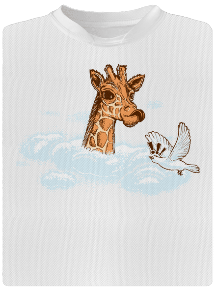 Zsiráf a felhőkben gyerek sport póló White