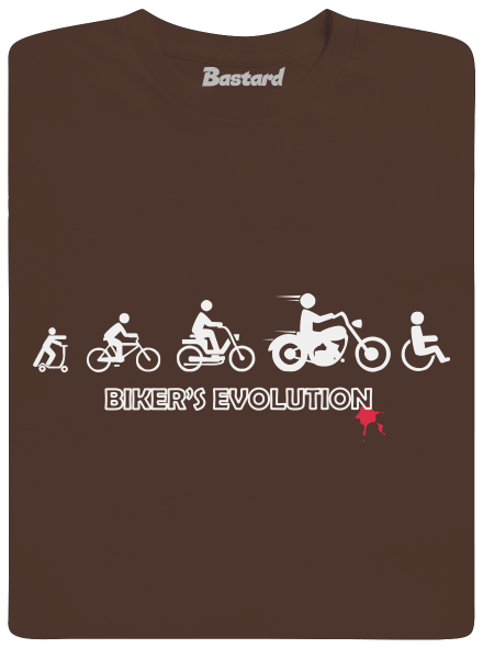 Bikers evolution férfi póló Brown