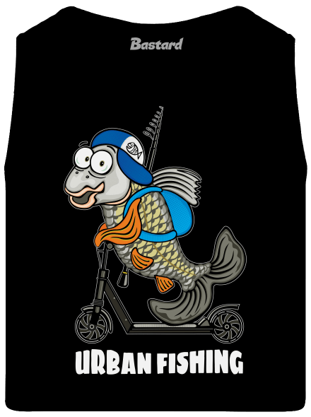 Urban fishing férfi trikó Black