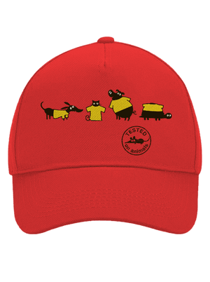 Állatokon tesztelve baseballsapka Classic Red