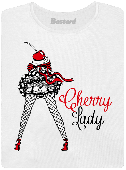 Cherry Lady prémium női póló White