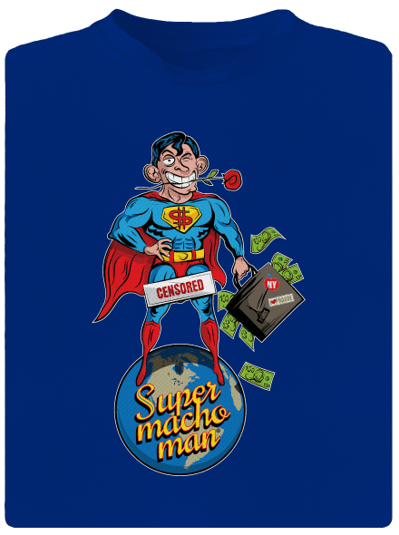 Supermachoman férfi sportpóló Royal Blue Mal