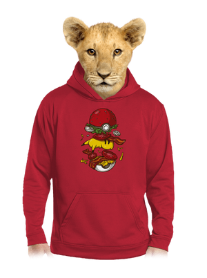 Pokémon burger gyerek kenguruzsebes pulóver Fire Red