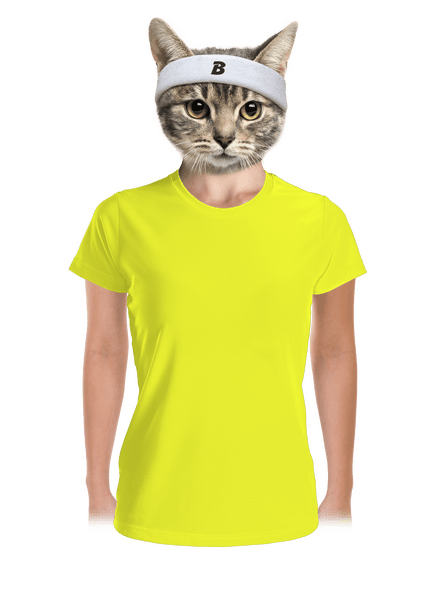 Nyomtatás nélkül női sportpóló Neon Yellow
