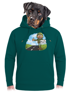 Peace unisex prémium pulóver Emerald Green