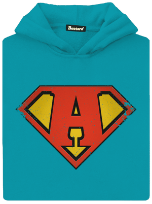 Szuperhős vagyok gyerek kenguruzsebes pulóver Hawaiian Blue