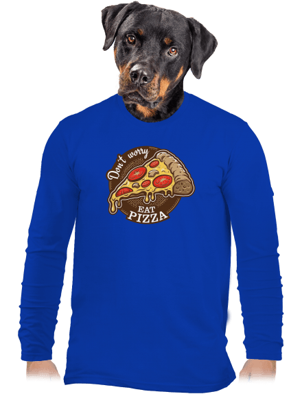 Pizza férfi hosszú ujjú póló Royal Blue