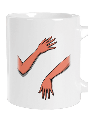 Nyugtalan kezek nagy bögre White