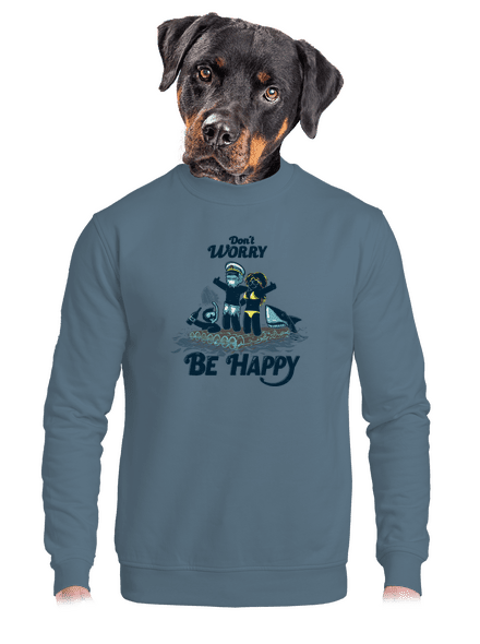 Don't worry unisex crewneck Nordic Blue