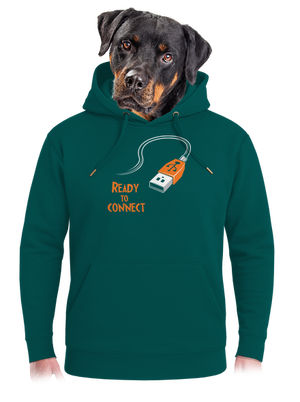 USB csatlakozás unisex prémium pulóver Emerald Green