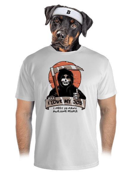 I love my job férfi sportpóló White