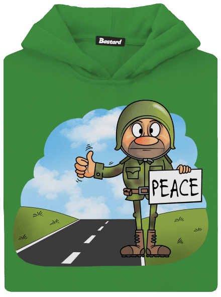 Peace gyerek kenguruzsebes pulóver Kelly Green AWD