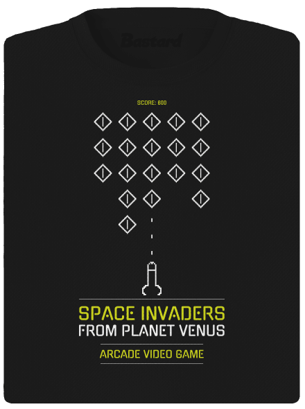 Space Invaders női sportpóló Black