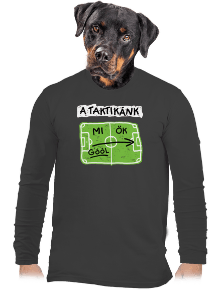 A futballtaktikánk férfi hosszú ujjú póló Dark Grey