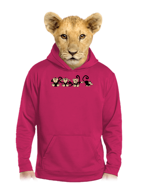 Majmok gyerek kenguruzsebes pulóver Hot Pink