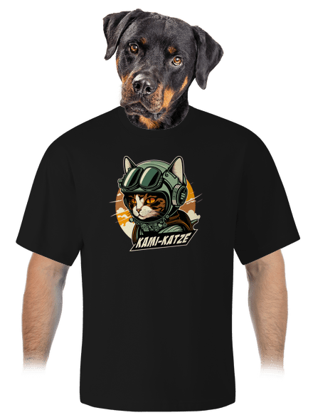 Kami-Katze unisex túlméretezett póló Black