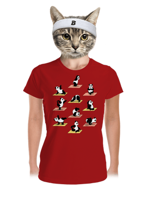 Panda jóga női sportpóló Red Mal