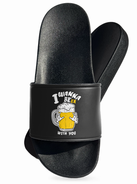 I wanna beer papucs Black