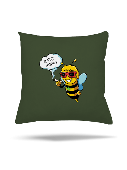 Bee happy párna Olive Green