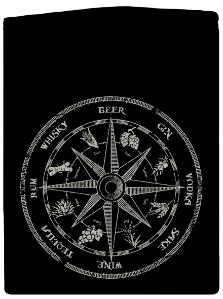 Alkoholos iránytű cipzáras férfi pulóver Black